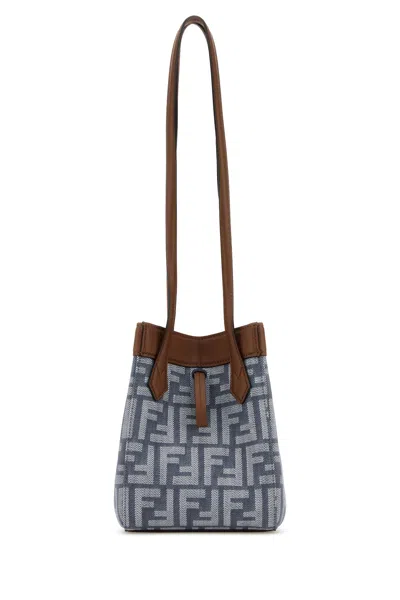 Fendi Borsa A Spalla Origami Mini In Tessuto Ricamato  Donna