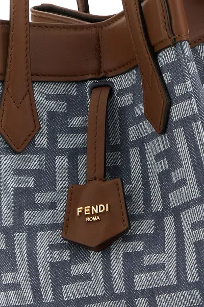 Fendi Borsa A Spalla Origami Mini In Tessuto Ricamato  Donna