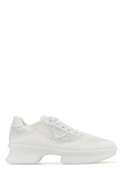 Prada Sneakers In Rete Bianca  Donna In White
