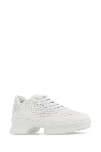 Prada Sneakers In Rete Bianca  Donna In White