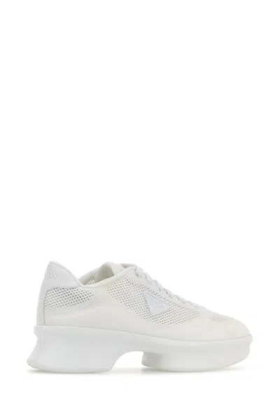 Prada Sneakers In Rete Bianca  Donna In White