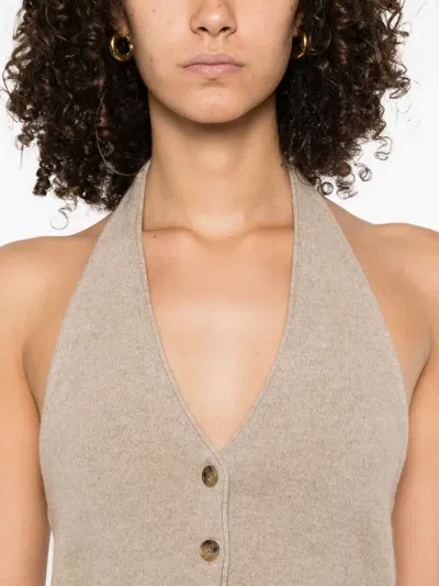 Guest In Residence Halterneck Vest In Animal Print
