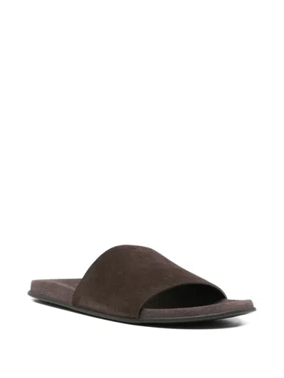 The Row Hugh Leather Slides
