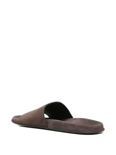 The Row Hugh Leather Slides