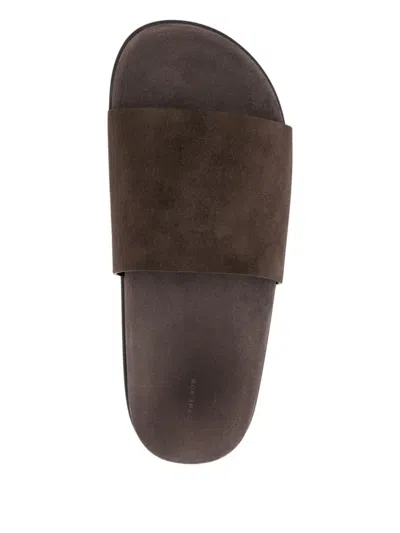The Row Hugh Leather Slides