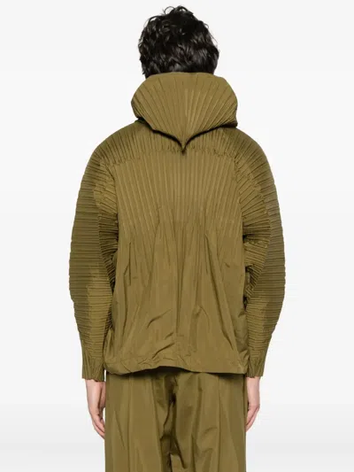 Issey Miyake Ns Khaki Cascade Pleated Shell Jacket In Brown
