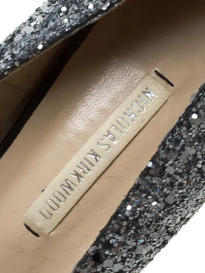 Pre-owned Nicholas Kirkwood  130mm Glittered Peep-toe Pumps