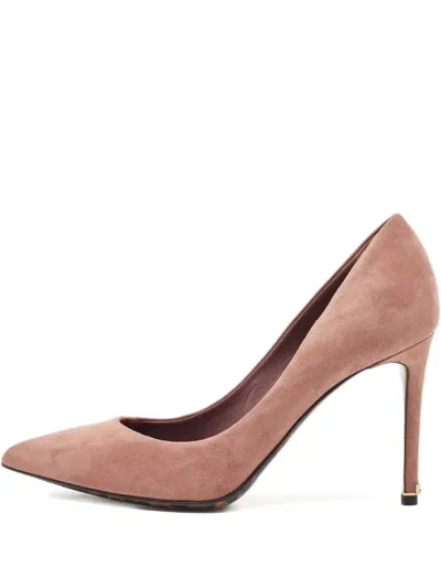 Pre-owned Dolce & Gabbana 90mm Suede Leopard-lining Pumps In Pink