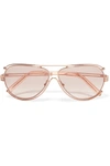 Chloé Isidora Aviator-style Rose Gold-tone Sunglasses In 785 Rose