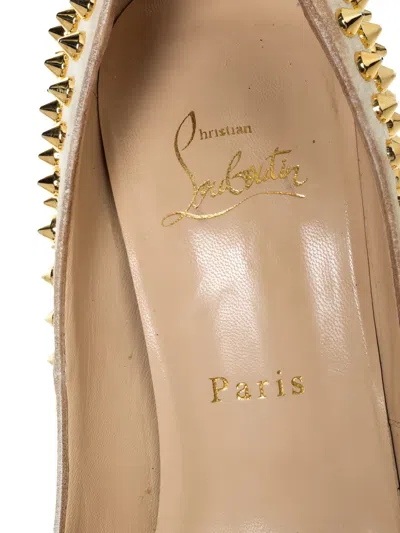 Pre-owned Christian Louboutin 145mm Spiked Peep-toe Platform Pumps