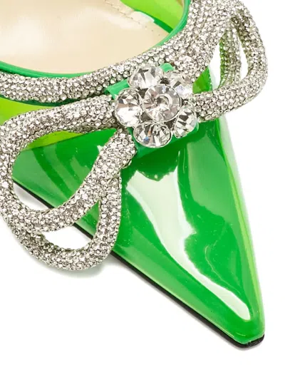 Pre-owned Mach&mach 100mm Crystal-embellished Heeled Pumps In Green