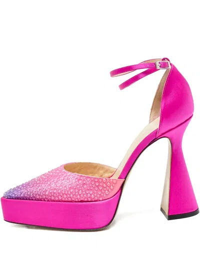 Pre-owned Mach&mach  130mm Crystal-embellished Platform Pumps In Pink