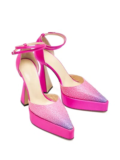 Pre-owned Mach&mach  130mm Crystal-embellished Platform Pumps In Pink