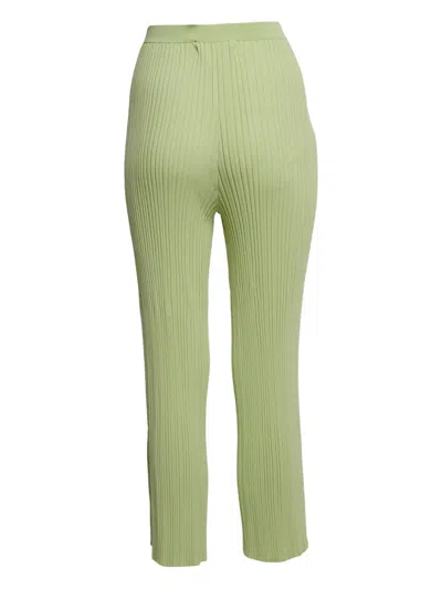 Pre-owned Dion Lee  Ribbed Knit Trousers In Green