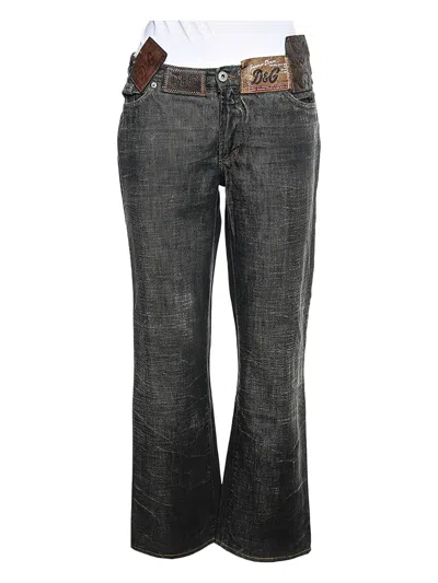 Pre-owned D&g Vintage  Five-pockets Jeans In Black