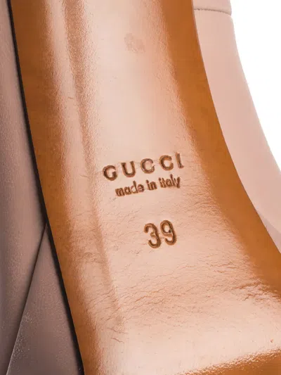 Pre-owned Gucci 125mm Leather Peep-toe Pumps In Pink