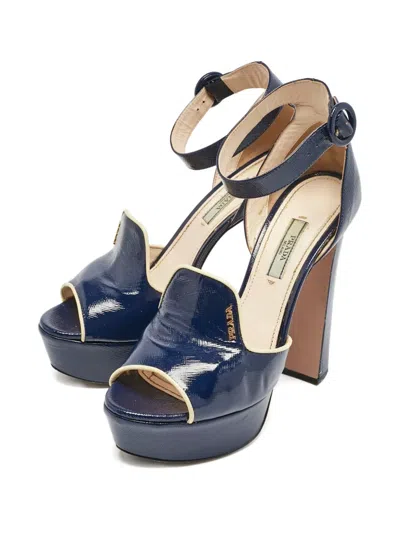 Pre-owned Prada 140mm Patent-leather Platform Sandals