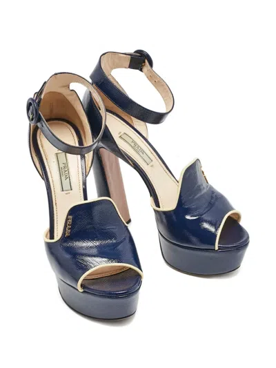 Pre-owned Prada 140mm Patent-leather Platform Sandals