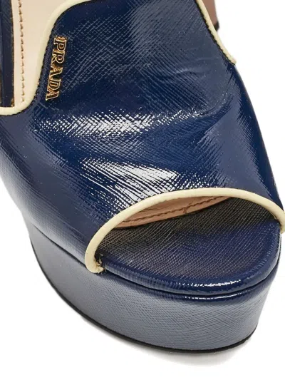 Pre-owned Prada 140mm Patent-leather Platform Sandals
