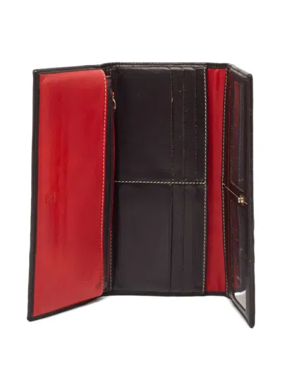 Pre-owned Carolina Herrera Vintage  Monogram-canvas Leather-trim Wallet