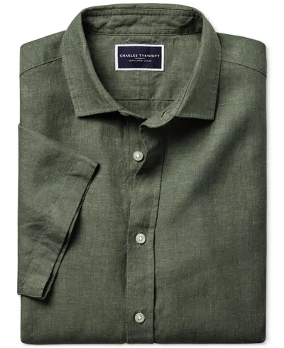 Charles Tyrwhitt Men's  Pure Short Sleeve Shirt In Green