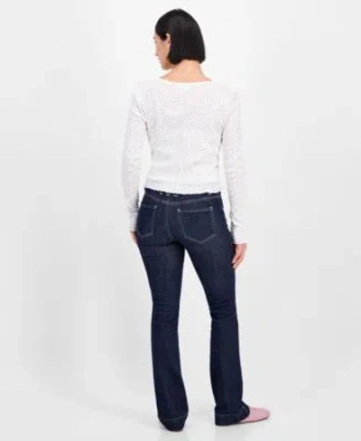 Just Polly Juniors Cotton Rib Knit Cardigan Madden Girl Juniors Mid Rise Pintuck Bootcut Jeans