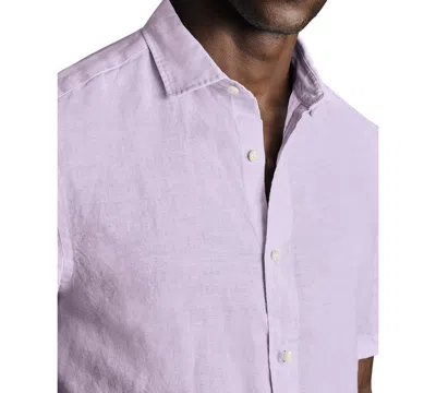 Charles Tyrwhitt Men's Slim-fit Button-down Linen Shirt In Pink