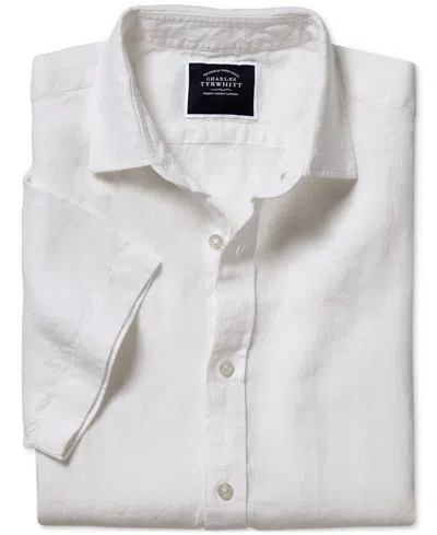 Charles Tyrwhitt Men's Slim-fit Button-down Linen Shirt In Gray