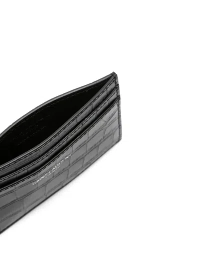 Saint Laurent Black Leather Wallets