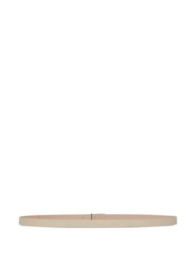 Victoria Beckham Logo-buckle Leather Belt In Neutral