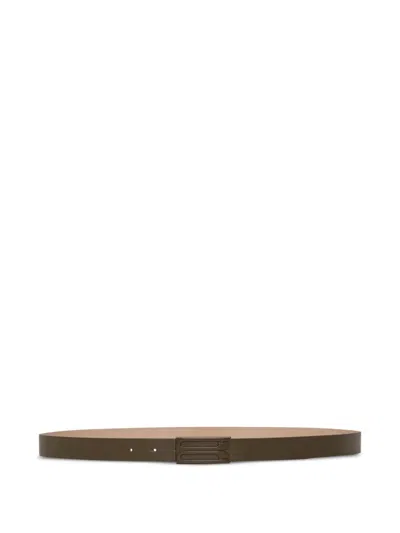 Victoria Beckham Buckle-logo Belt In Green