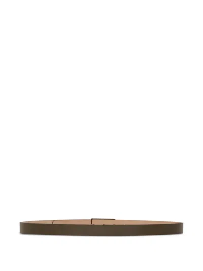 Victoria Beckham Buckle-logo Belt In Green