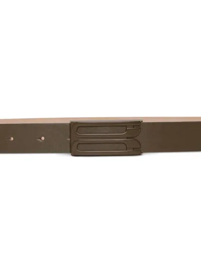 Victoria Beckham Buckle-logo Belt In Green