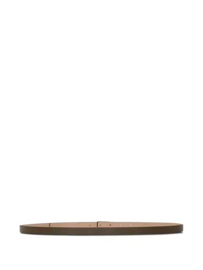 Victoria Beckham Logo-buckle Leather Belt In Green