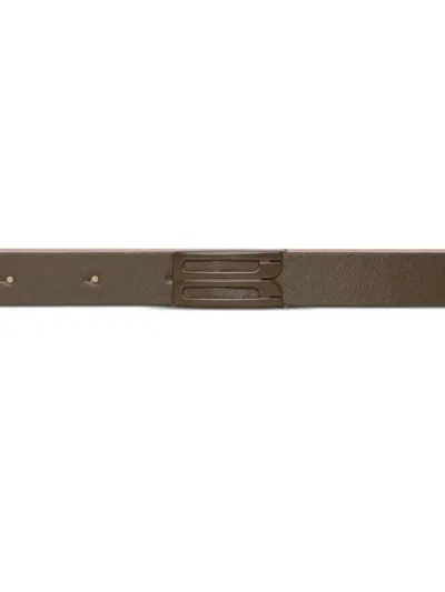 Victoria Beckham Logo-buckle Leather Belt In Green