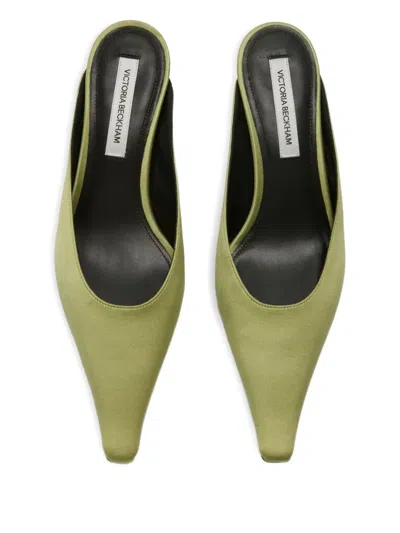 Victoria Beckham 45mm Sloan Pointed-toe Satin Mules