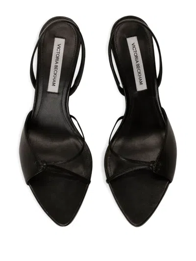Victoria Beckham 75mm Harlow Slingback Knot-detail Sandals In Black