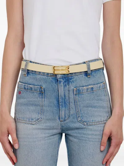 Victoria Beckham Gold-tone Buckle Belt In Neutral