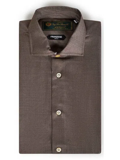 Franzese Collection Donald Trump Pointed-collar Buttoned Shirt In Brown