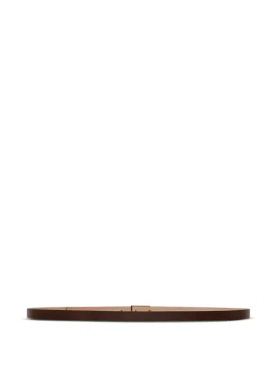 Victoria Beckham Logo-buckle Leather Belt In Brown