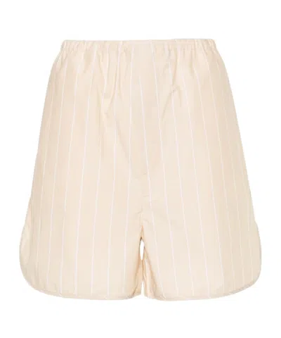 Filippa K Striped Drawstring Shorts In Neutral