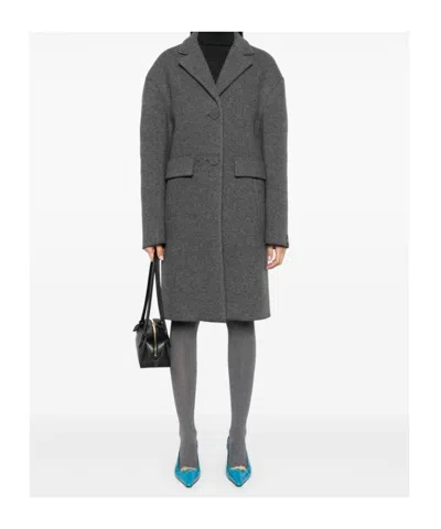 N°21 Jersey Coat In Black