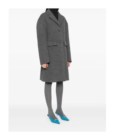 N°21 Jersey Coat In Black