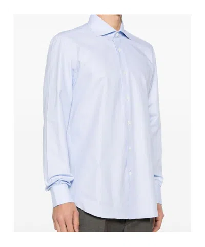 Mazzarelli Cotton Shirt In Blue