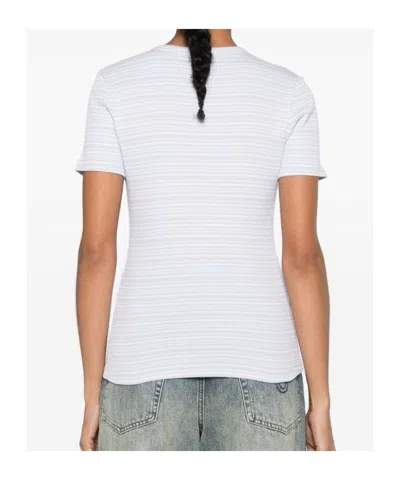Filippa K T-shirt Ribbed Cotton Horizontal Stripes In White