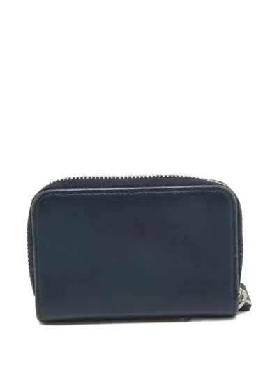 Pre-owned Chanel Leather Cc Logo Purse In Blue