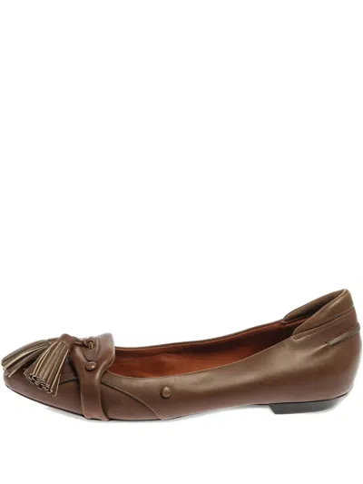 Pre-owned Givenchy 2024 Tassel-detail Leather Flats In Brown