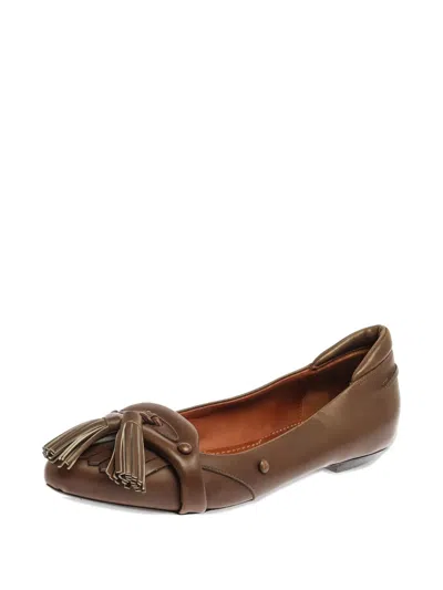 Pre-owned Givenchy 2024 Tassel-detail Leather Flats In Brown