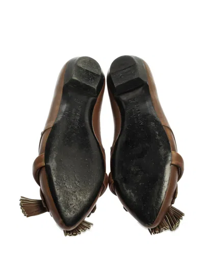 Pre-owned Givenchy 2024 Tassel-detail Leather Flats In Brown
