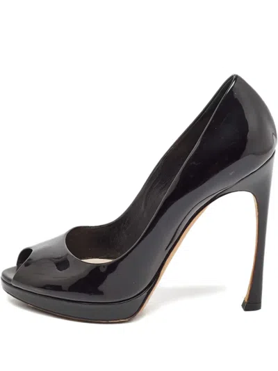 Pre-owned Dior Patent Leather Peep-toe Pumps